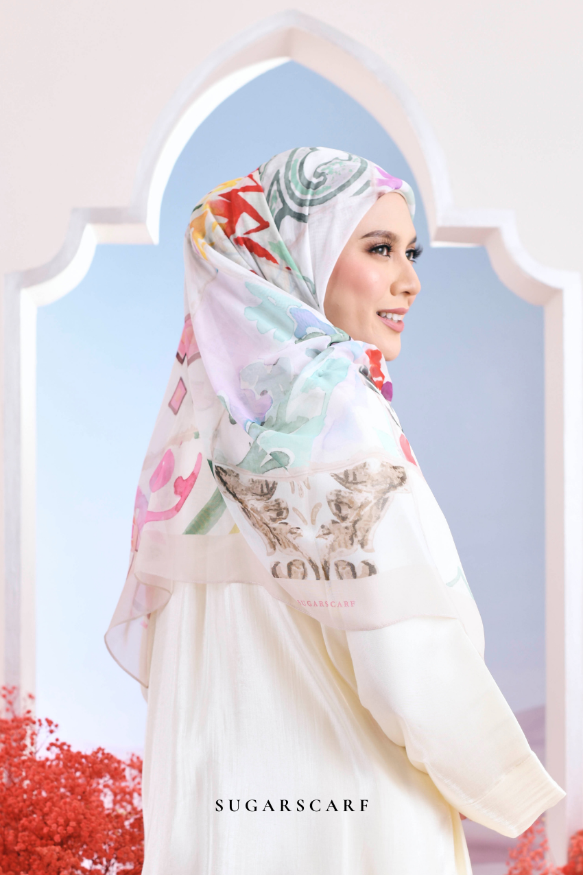 YES DEFECT- ( Japanese Voile Vol2 Square Scarf ) Riang Raya in ( RIUH )