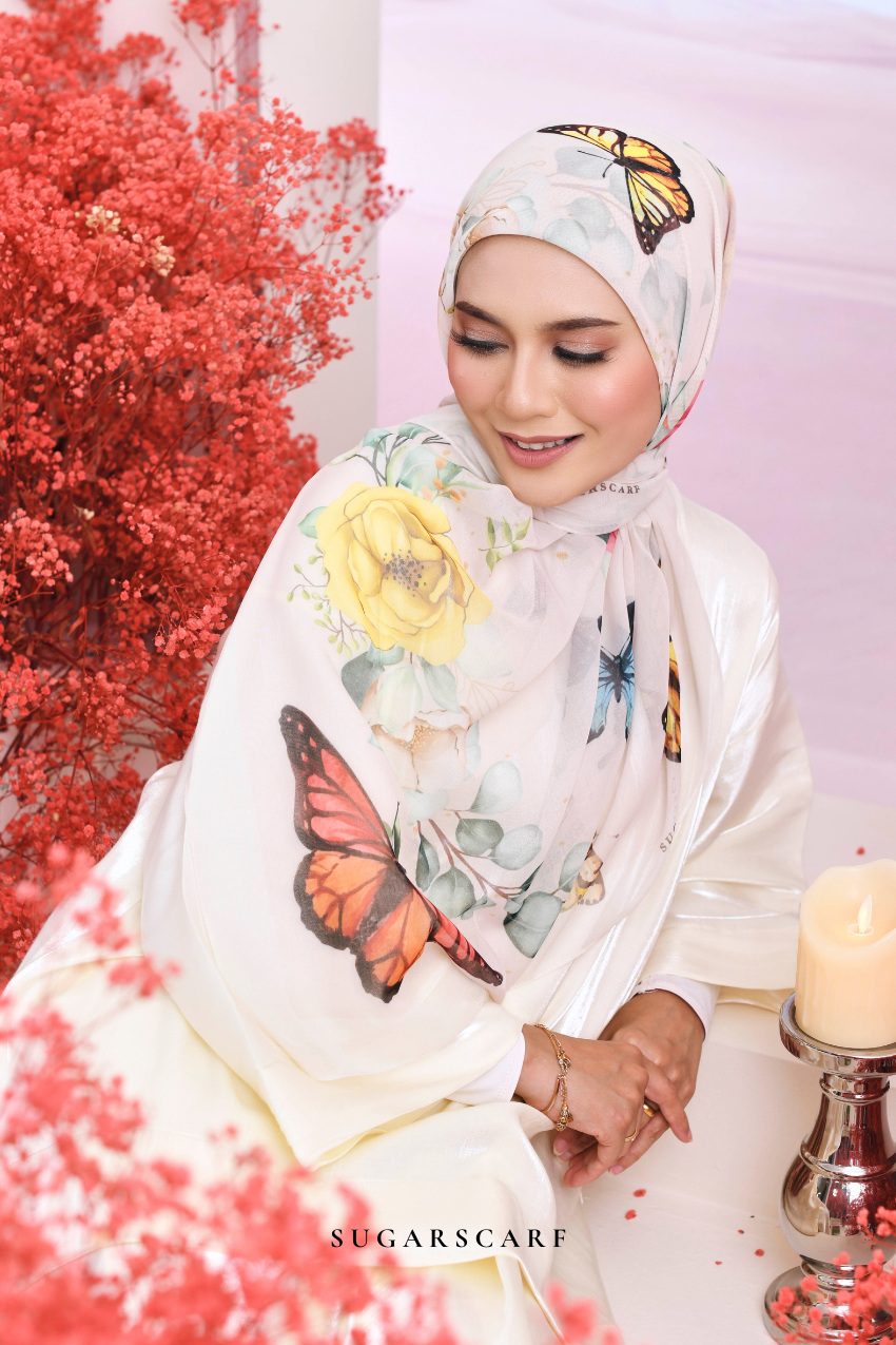 YES DEFECT - ( Japanese Voile Vol2 Square Scarf ) Garden of Hurrem Bloom in ( JEHAN )