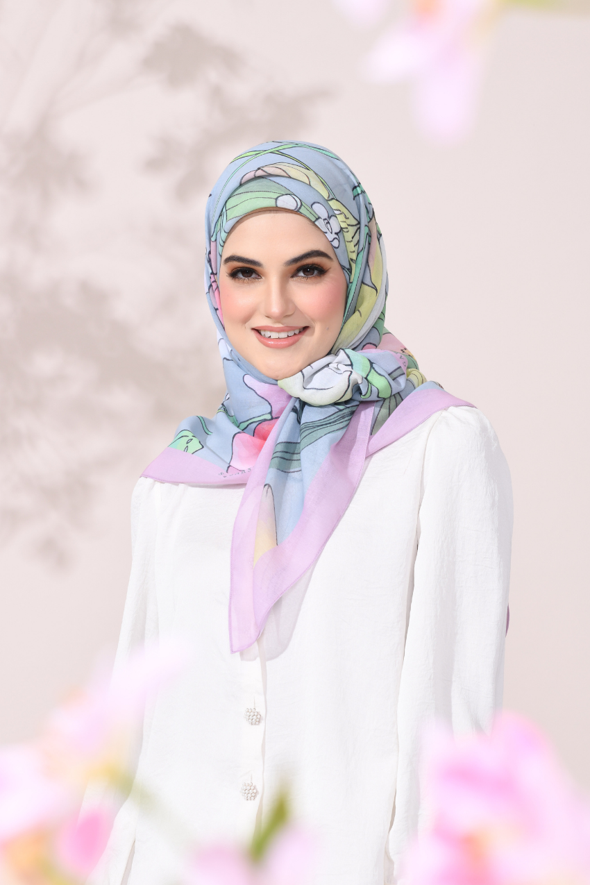 YES DEFECT - ( Square Scarf ) Sweetheart in Cotton Bawal (Cherish)