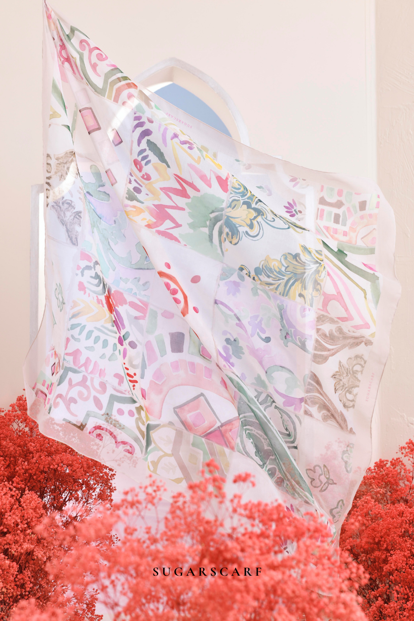 YES DEFECT- ( Japanese Voile Vol2 Square Scarf ) Riang Raya in ( RIUH )