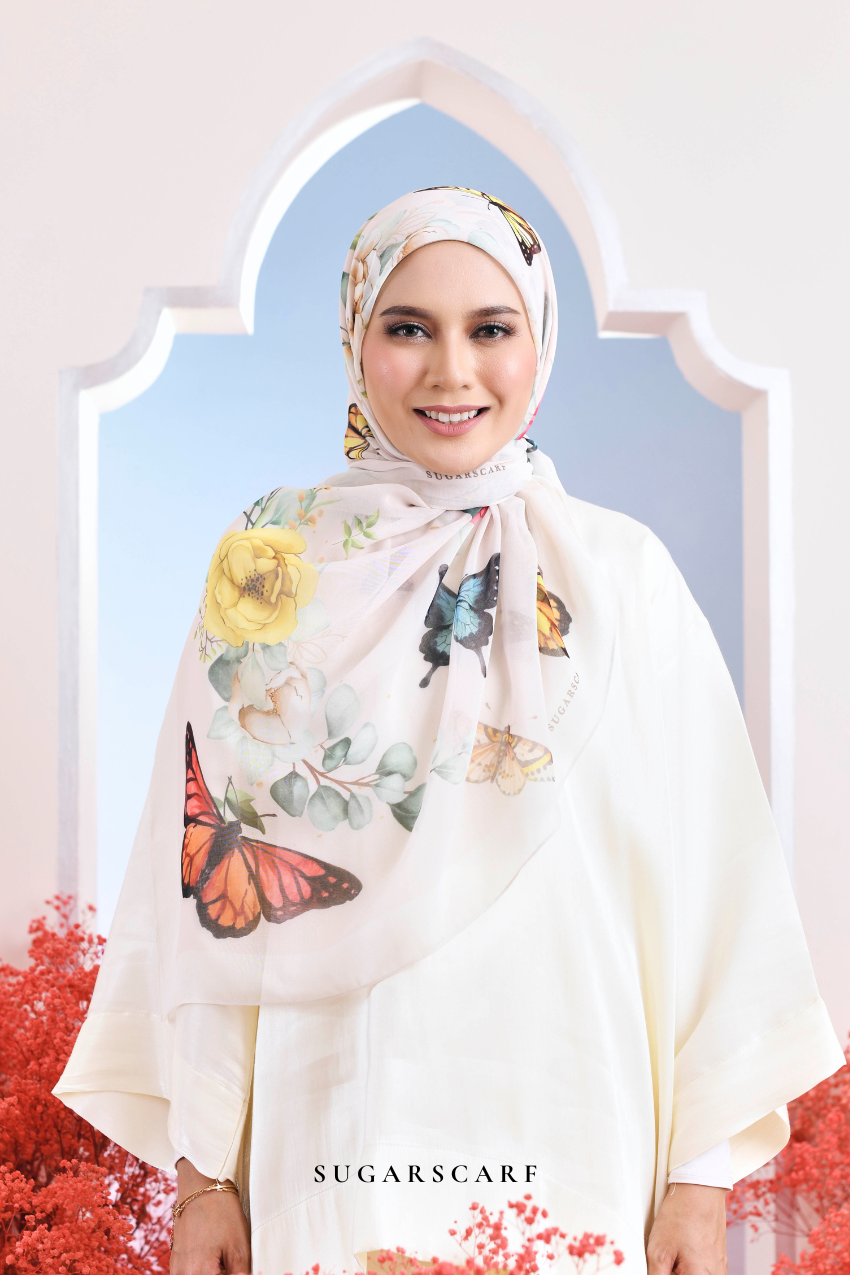YES DEFECT - ( Japanese Voile Vol2 Square Scarf ) Garden of Hurrem Bloom in ( JEHAN )