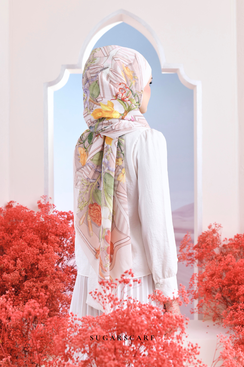 YES ( Full Wide Pleats Shawl ) Garden of Hurrem Bloom in ( ELYA )