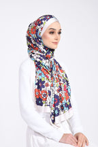 ( Shawl ) FlowerPower Mixed Satin Silk ( Cats )