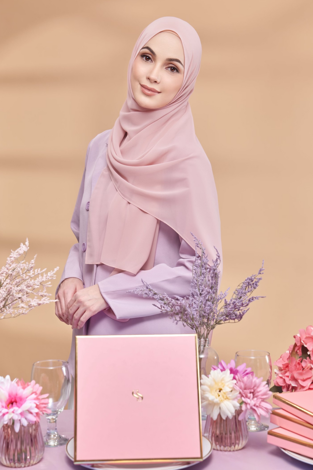 Emily Chiffon Luxe Scarf ( Killing it - Pale Rose )