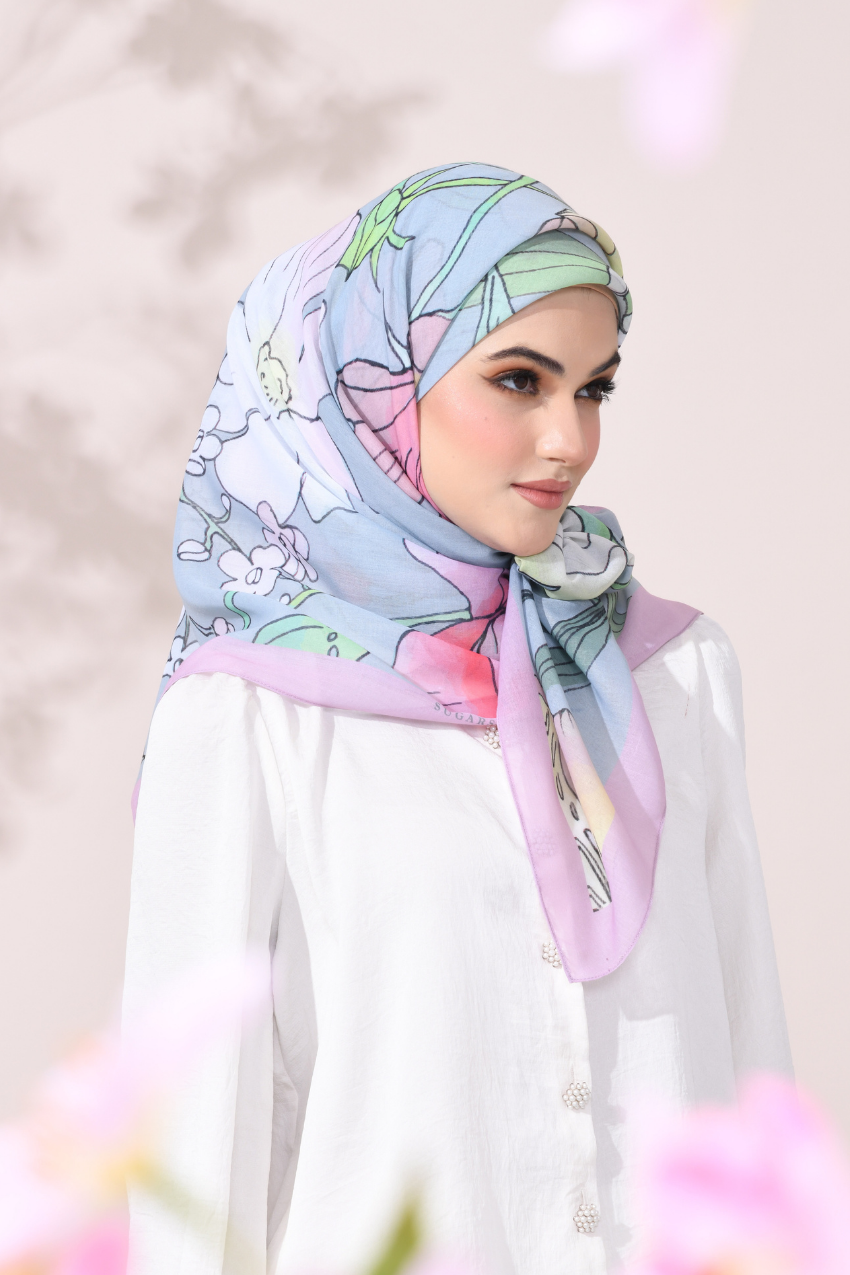 YES DEFECT - ( Square Scarf ) Sweetheart in Cotton Bawal (Cherish)