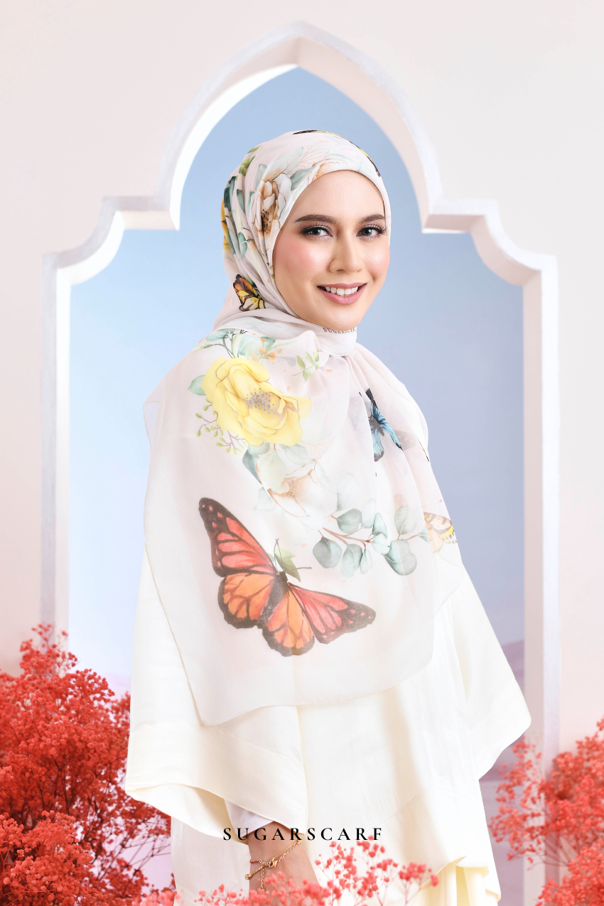 YES ( Japanese Voile Vol2 Square Scarf ) Garden of Hurrem Bloom in ( JEHAN )