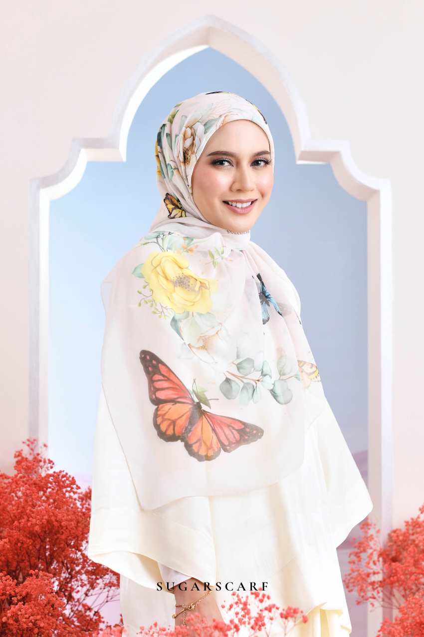 YES DEFECT - ( Japanese Voile Vol2 Square Scarf ) Garden of Hurrem Bloom in ( JEHAN )