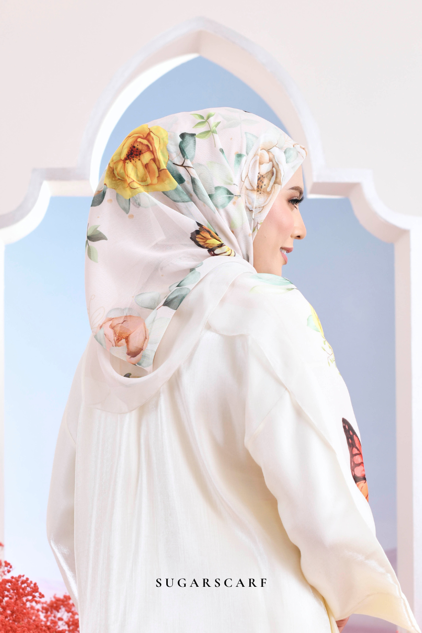 YES DEFECT - ( Japanese Voile Vol2 Square Scarf ) Garden of Hurrem Bloom in ( JEHAN )