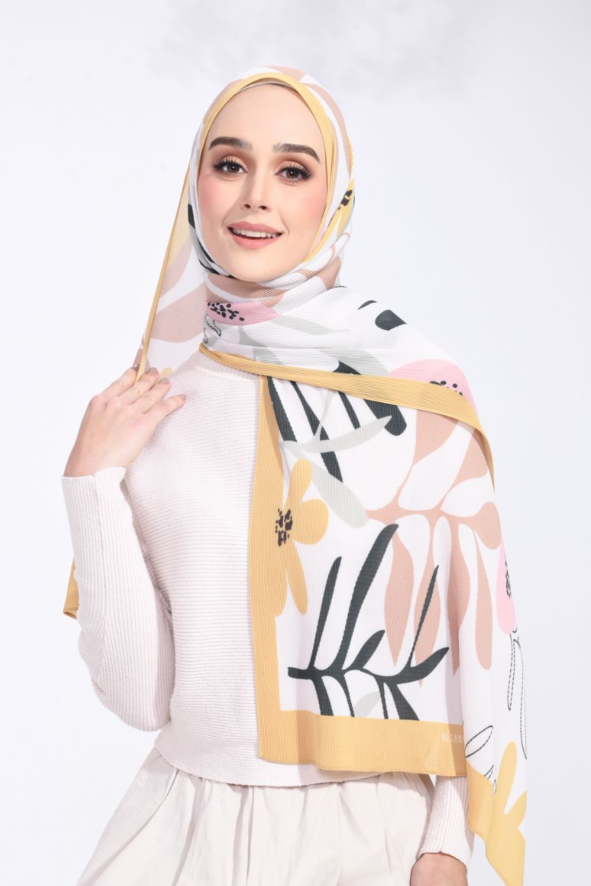 YES ( Full Wide Pleats Shawl ) Abstract x Bloom ( Park Boulevard )