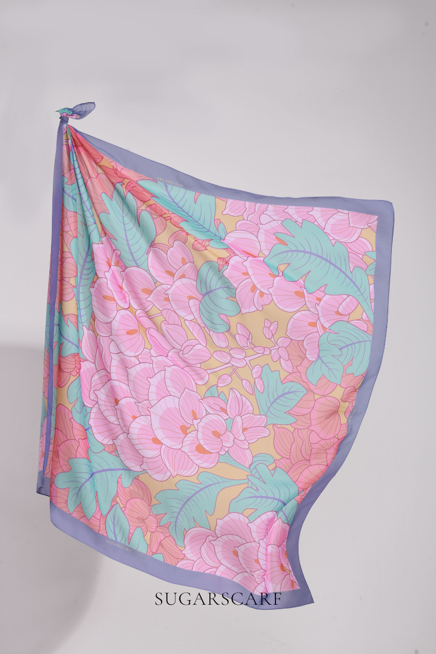 YES DEFECT -  ( Square ) Bloom Flair Premium Voile Cotton ( KEEP DREAMING )