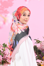 YES DEFECT - (Japanese Voile Square Scarf ) Soulful Bloom In (Dahlia)
