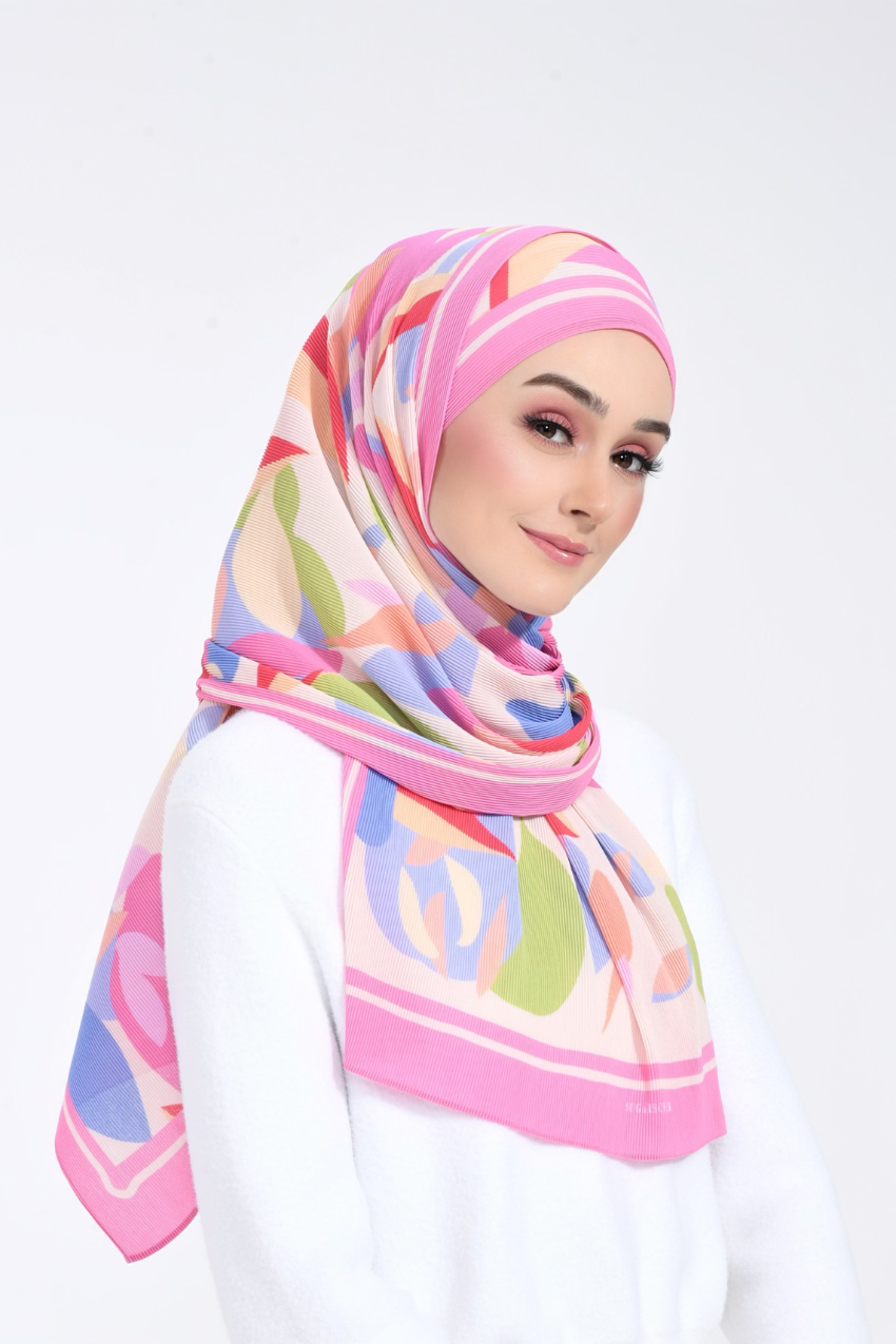 (SAMPLE) ( Full Wide Pleats Shawl ) Bloom Valley ( Fun Garden )