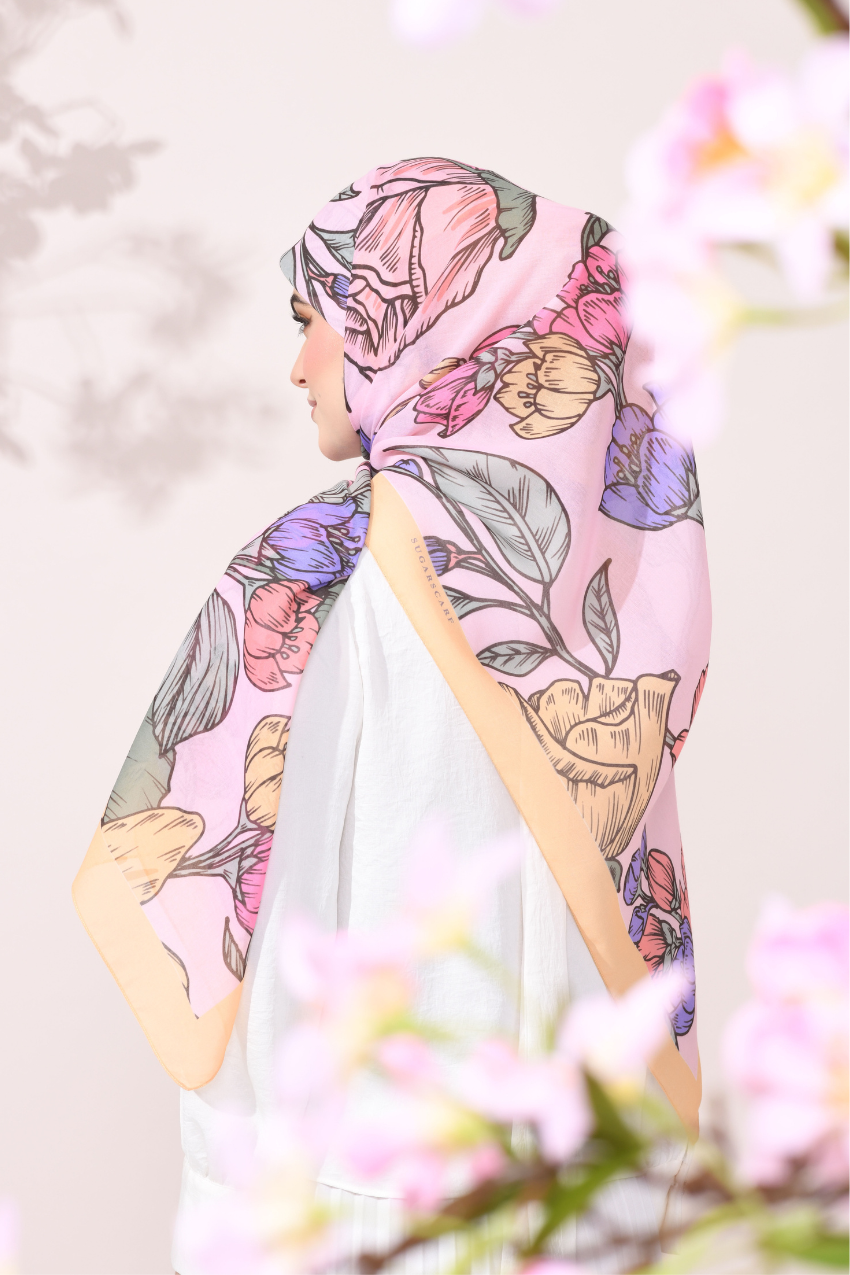YES DEFECT - ( Square Scarf ) Sweetheart in Cotton Bawal (Precious)
