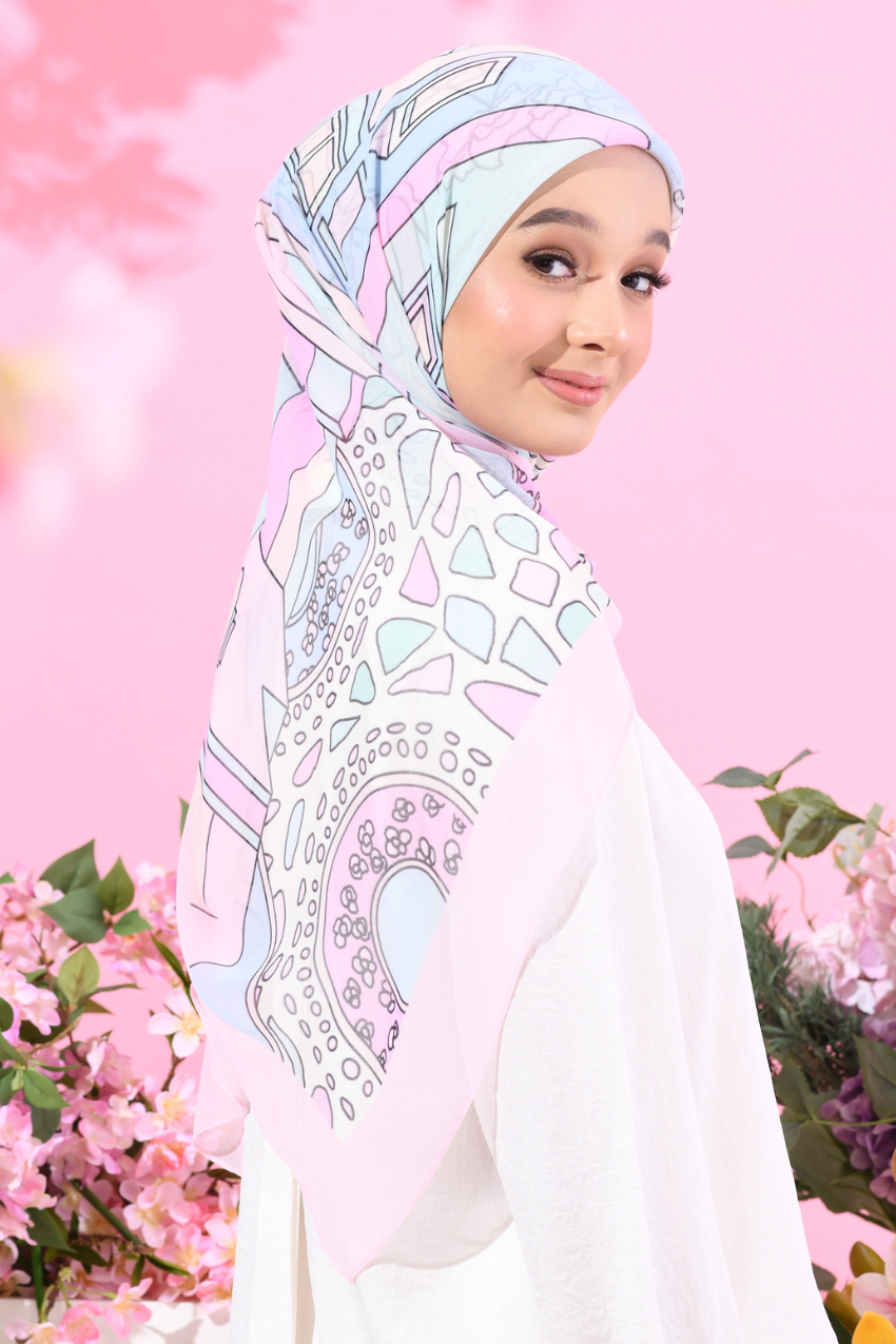 YES (Japanese Voile Square Scarf ) Soulful Bloom In (Roxelana)