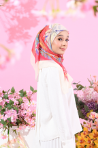 YES DEFECT -  (Japanese Voile Square Scarf ) Soulful Bloom In (Talia)