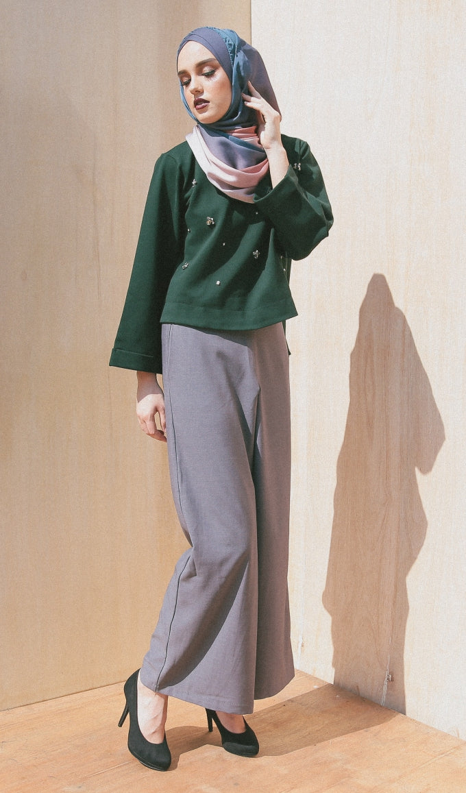 GRAY CHARLOTTE PANTS - Sugarscarf