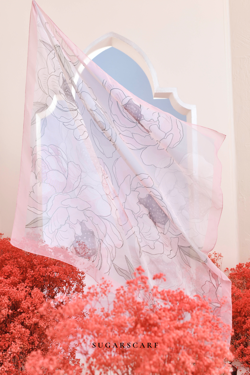 YES DEFECT - ( Japanese Voile Vol2 Square Scarf ) Riang Raya in ( KENANGAN )
