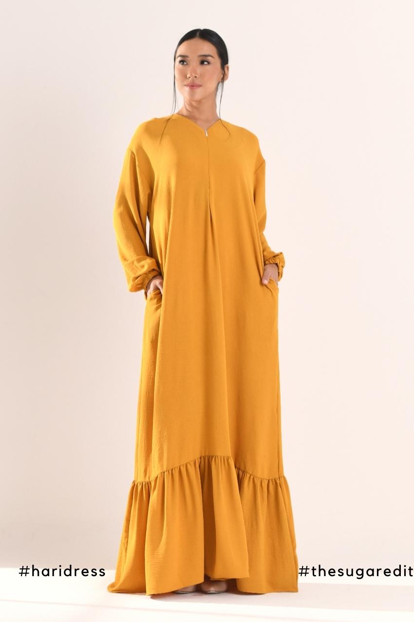 Ha-Ri Dress in Lite Mustard
