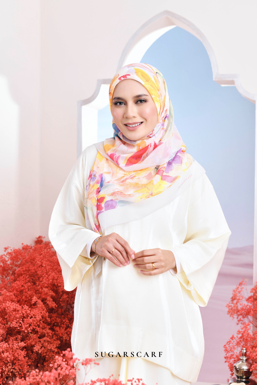 YES DEFECT - ( Japanese Voile Vol2 Square Scarf ) Riang Raya in ( BERGAYA )