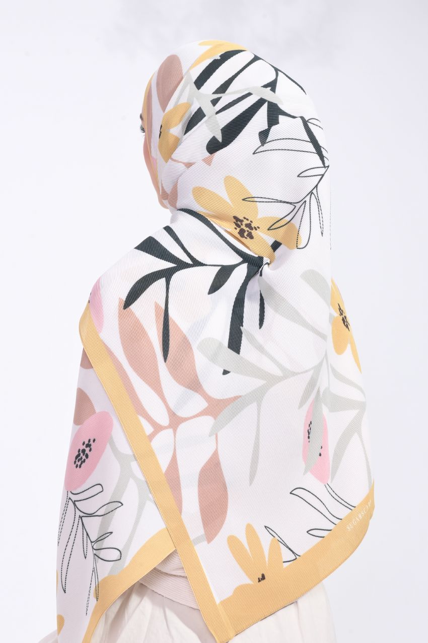 YES ( Full Wide Pleats Shawl ) Abstract x Bloom ( Park Boulevard )