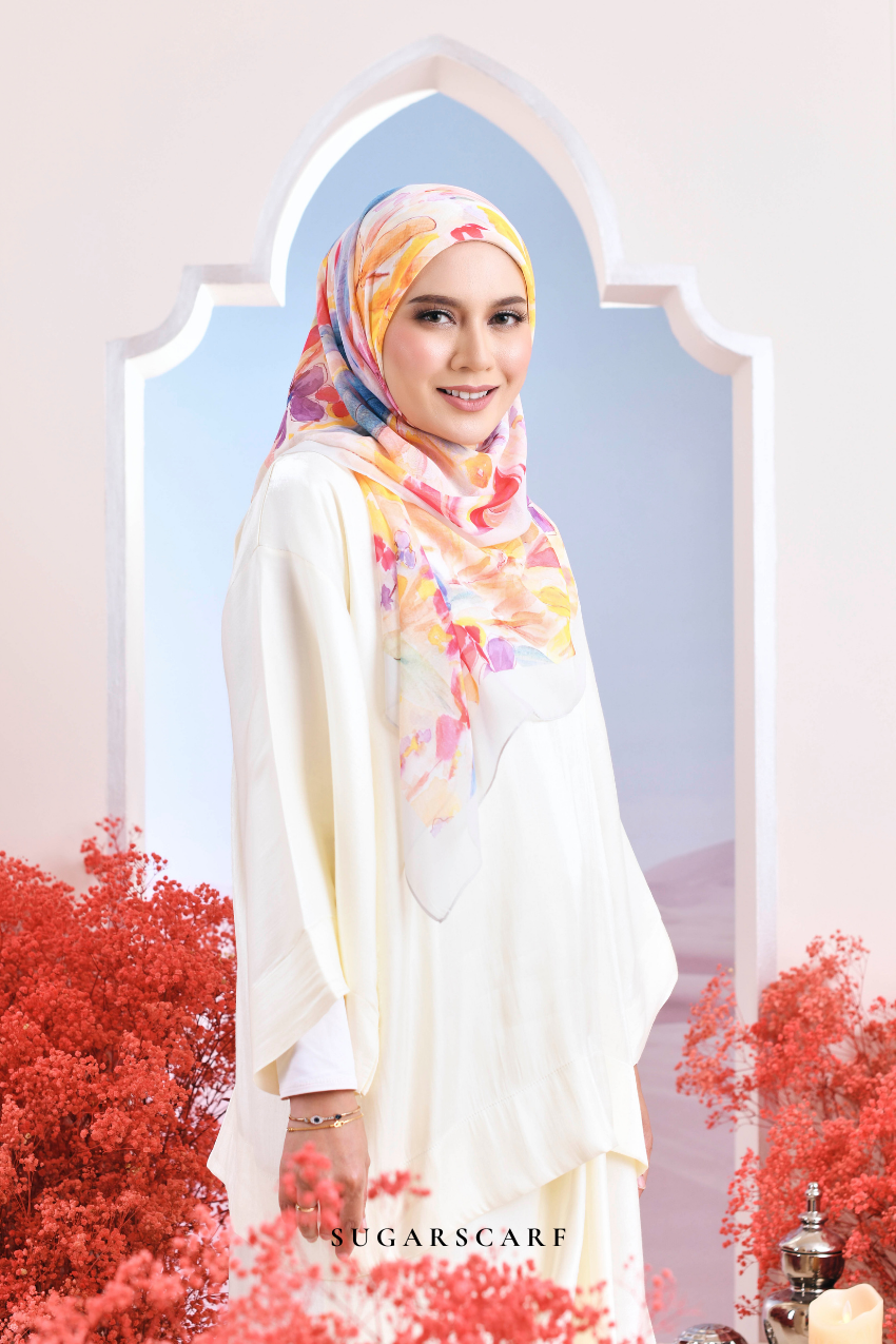 YES DEFECT - ( Japanese Voile Vol2 Square Scarf ) Riang Raya in ( BERGAYA )