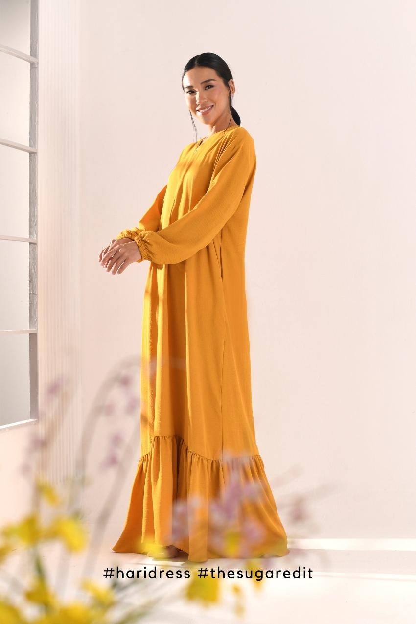Ha-Ri Dress in Lite Mustard