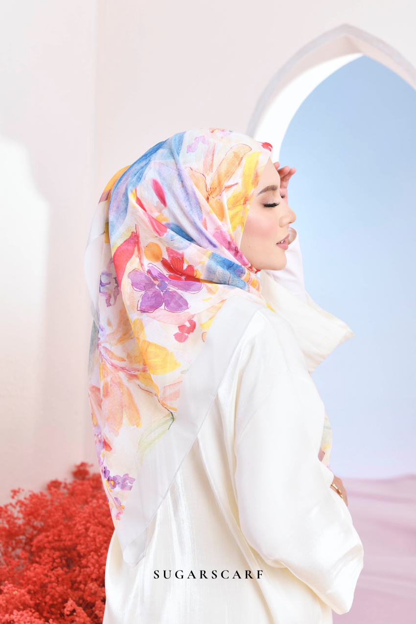 YES DEFECT - ( Japanese Voile Vol2 Square Scarf ) Riang Raya in ( BERGAYA )