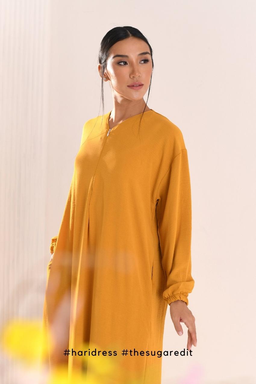 Ha-Ri Dress in Lite Mustard