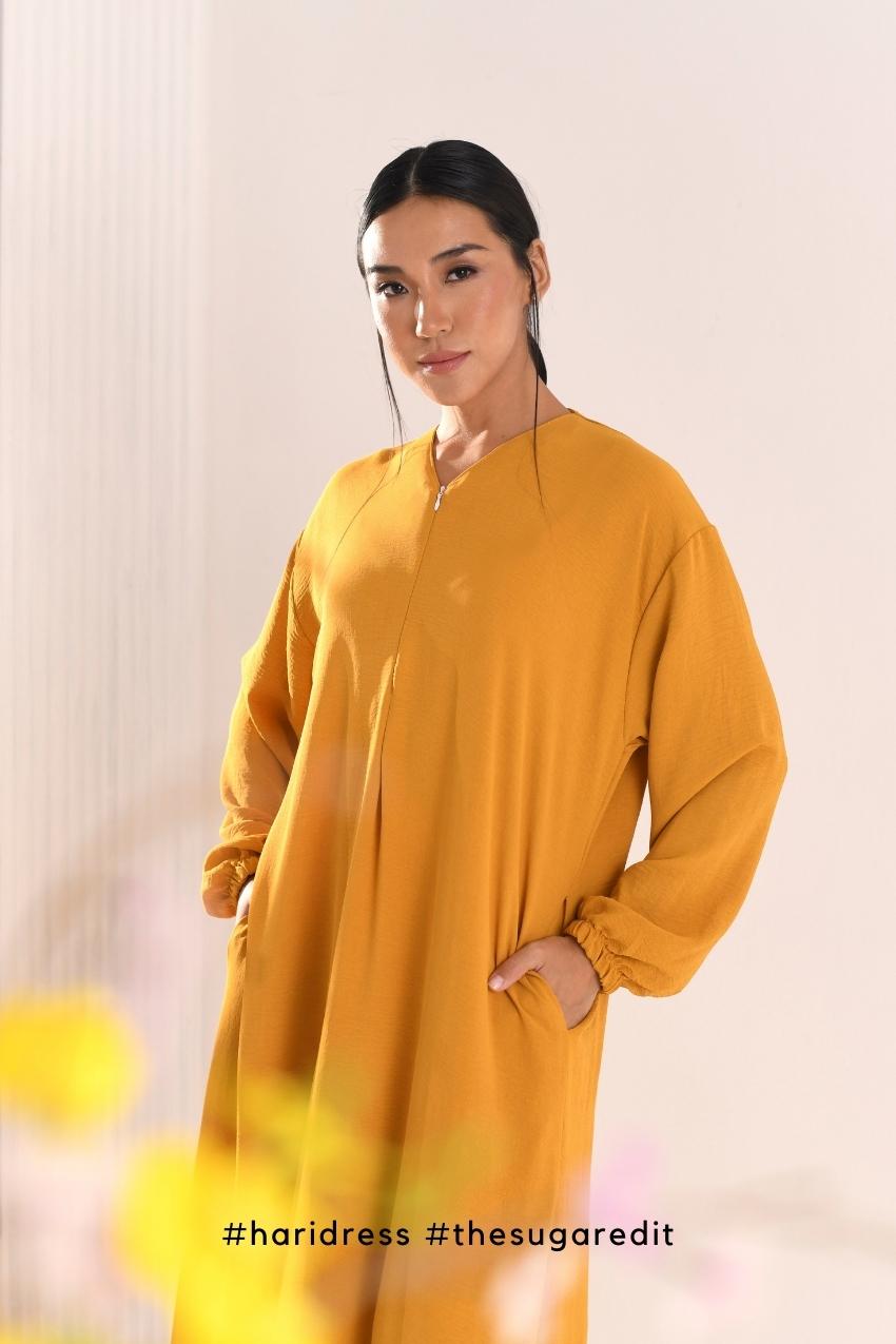 Ha-Ri Dress in Lite Mustard