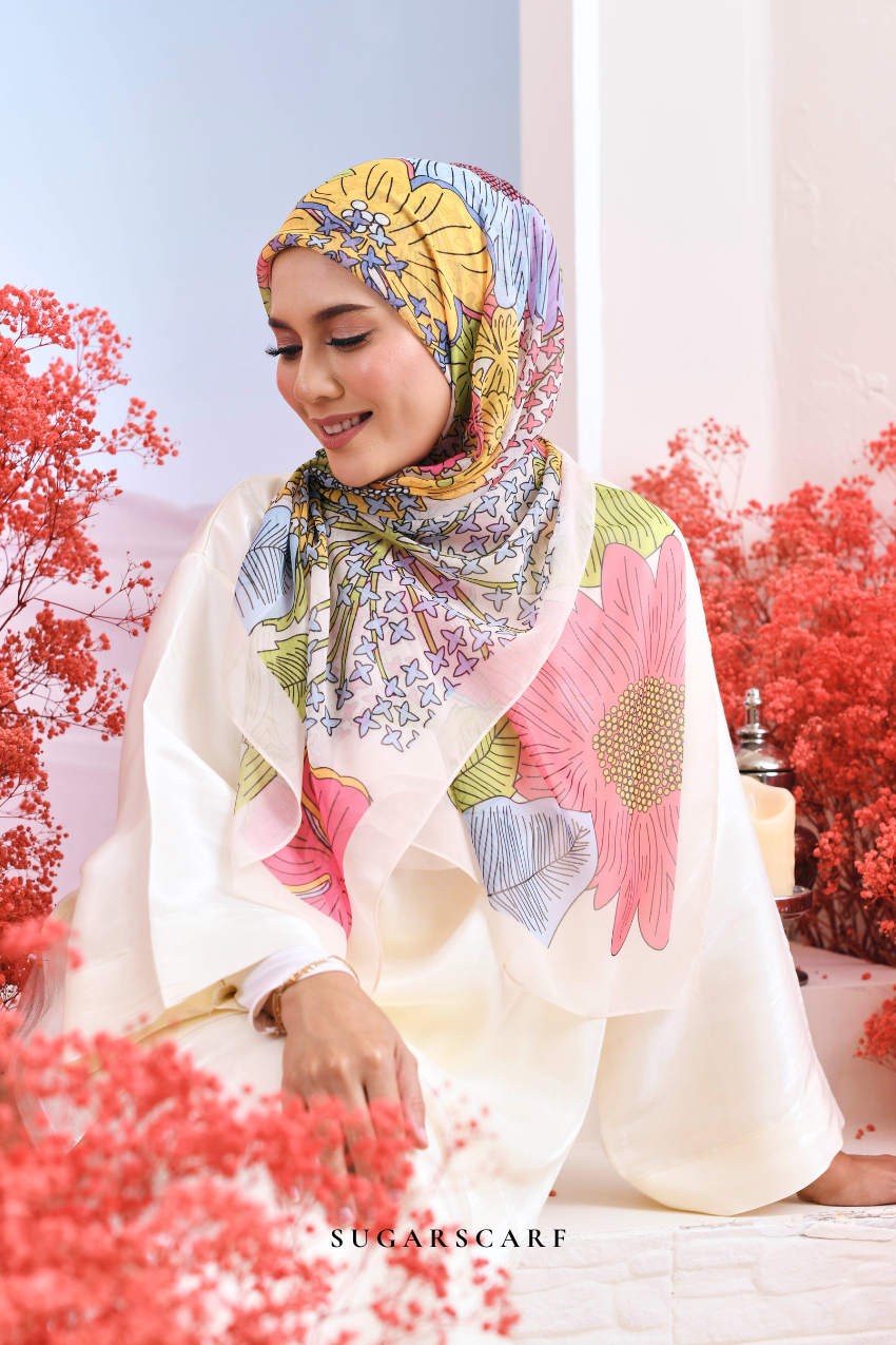 YES ( Japanese Voile Vol2 Square Scarf ) Garden of Hurrem Bloom in ( CEMILE )