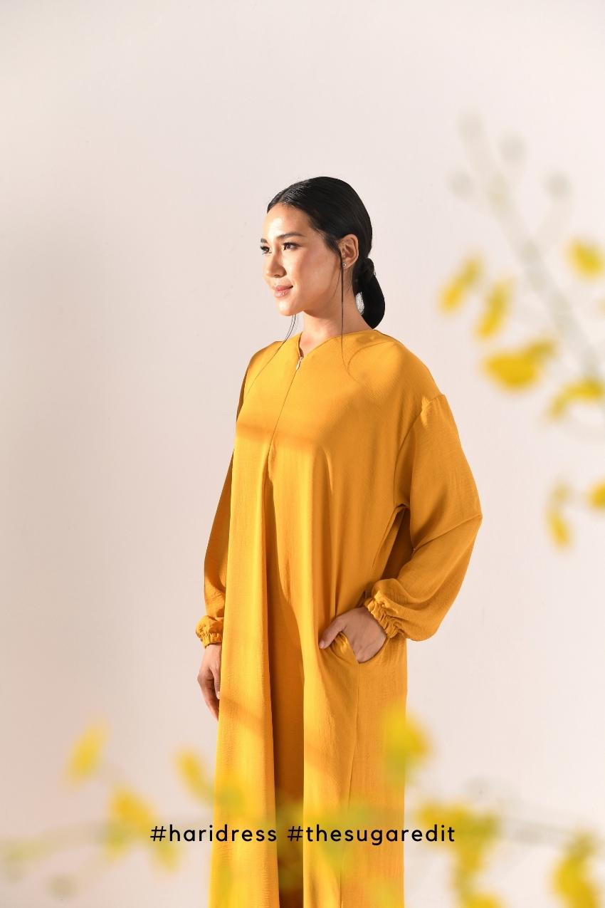 Ha-Ri Dress in Lite Mustard