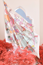 YES DEFECT - ( Square ) Garden of Hurrem Bloom Mixed Silk Satin Scarf ( ALARA )