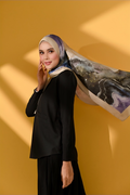 YES Dolce Vita Mixed Satin Silk Shawl in Magical