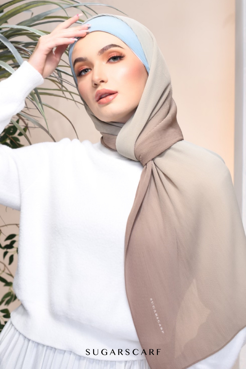 Sample Ombré Lumiére Wide Pleats in Raisa