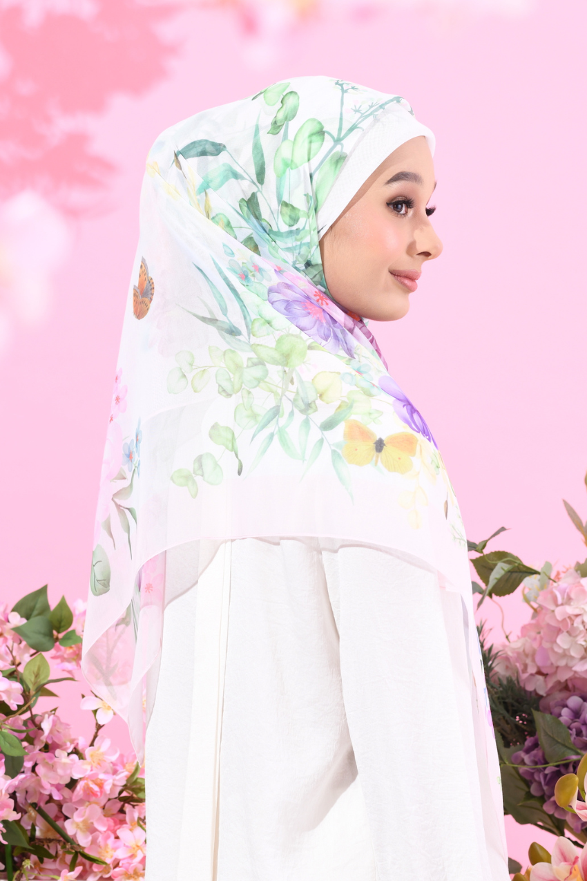 YES (Japanese Voile Square Scarf ) Soulful Bloom In (Laila)