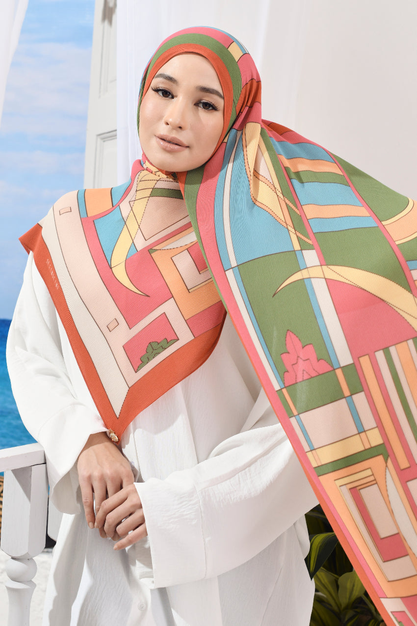 LIMITED EDITION ( Full Pleats ) RONA Wide Pleated Shawl ( Kak Lang )