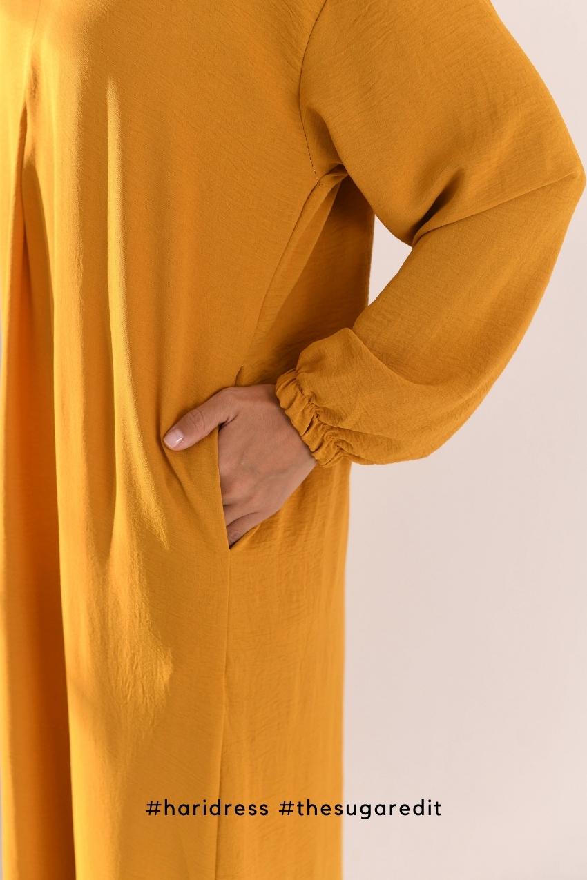 Ha-Ri Dress in Lite Mustard