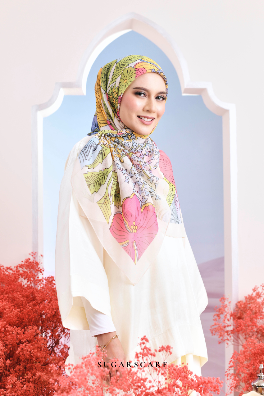 YES ( Japanese Voile Vol2 Square Scarf ) Garden of Hurrem Bloom in ( CEMILE )