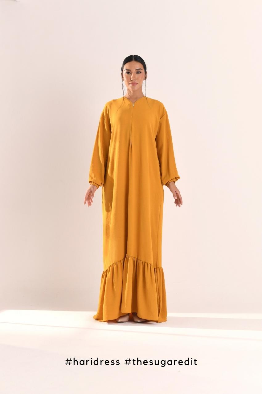 Ha-Ri Dress in Lite Mustard