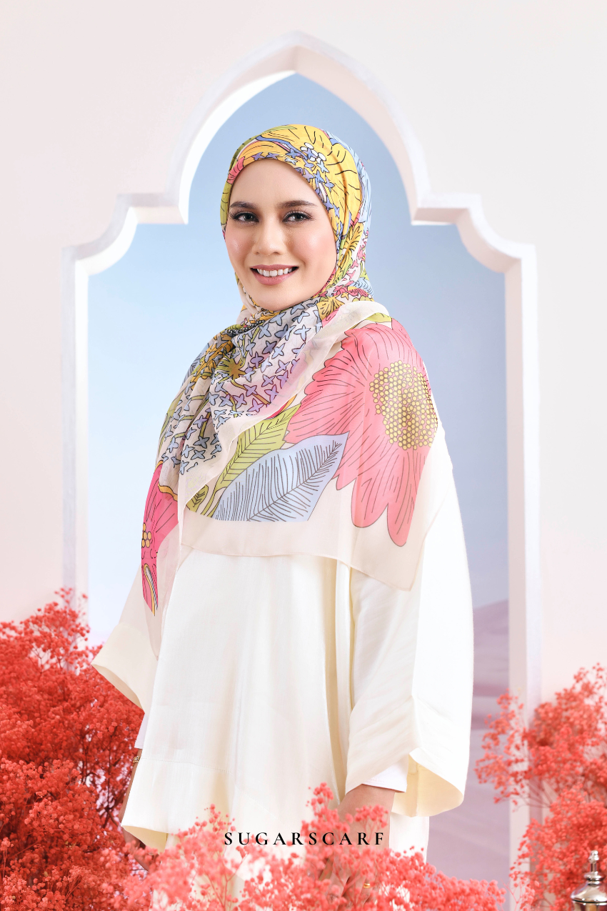 YES ( Japanese Voile Vol2 Square Scarf ) Garden of Hurrem Bloom in ( CEMILE )