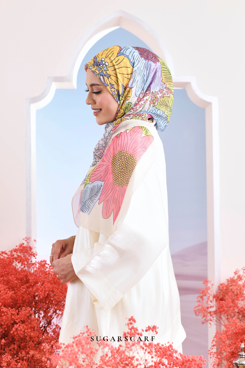 YES ( Japanese Voile Vol2 Square Scarf ) Garden of Hurrem Bloom in ( CEMILE )