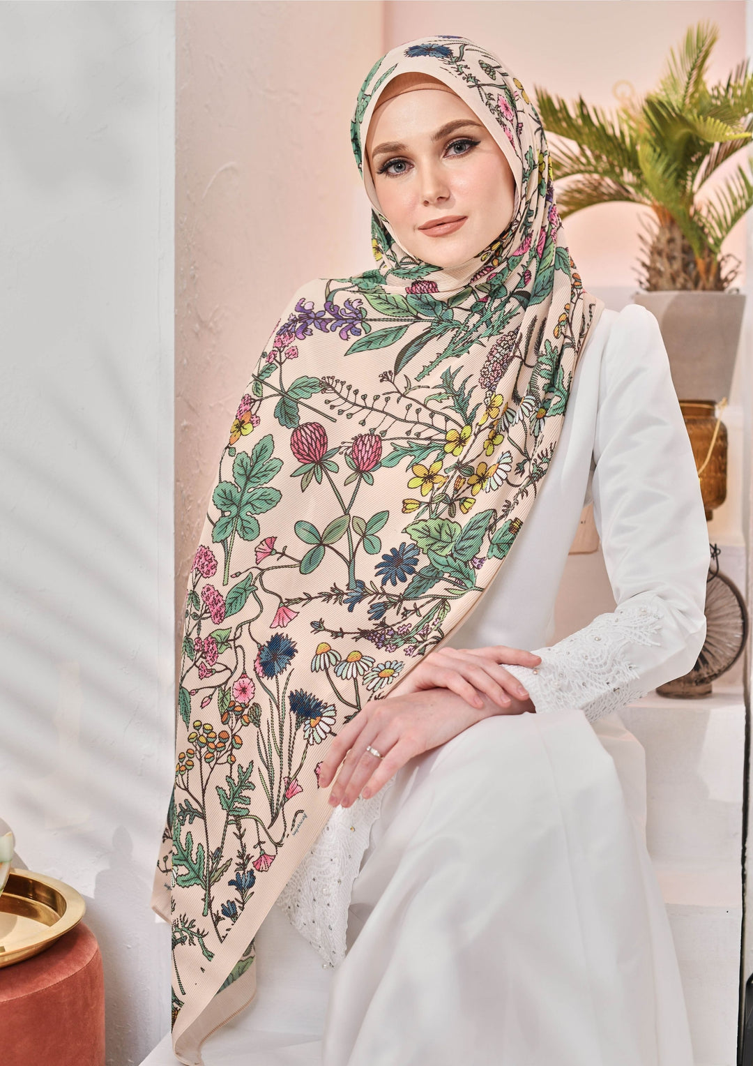 Sample - Full Pleats ) BLOOMING EID Shawls in CALLANTHA