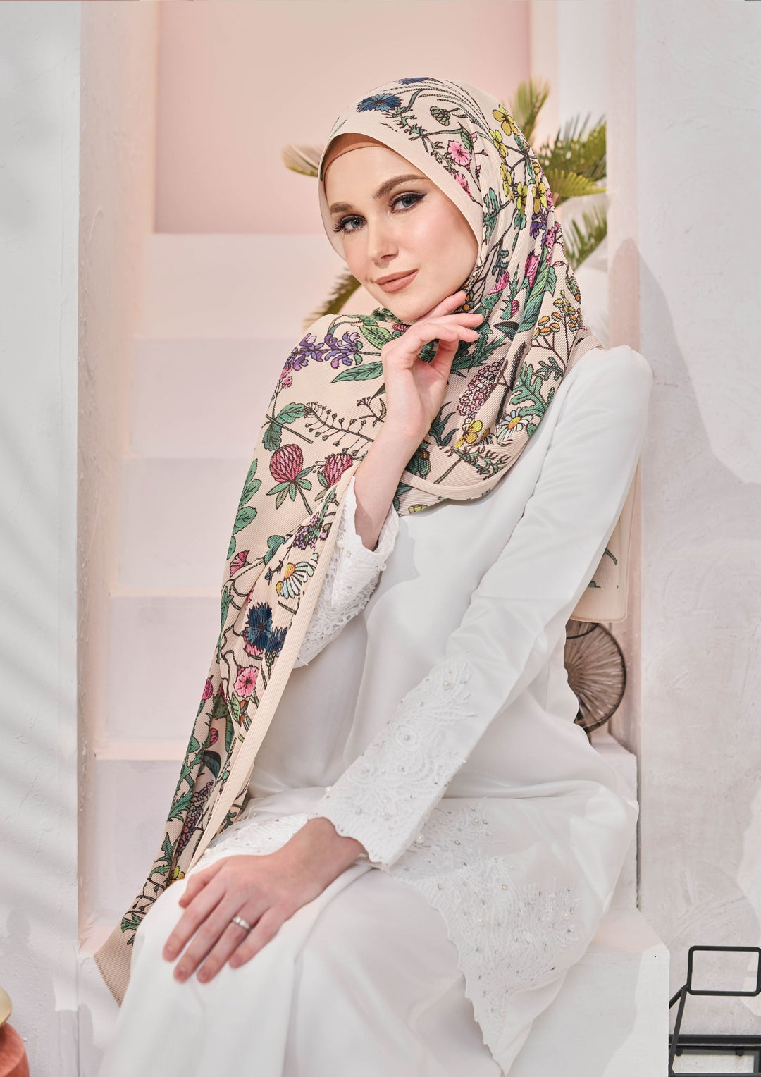 Sample - Full Pleats ) BLOOMING EID Shawls in CALLANTHA