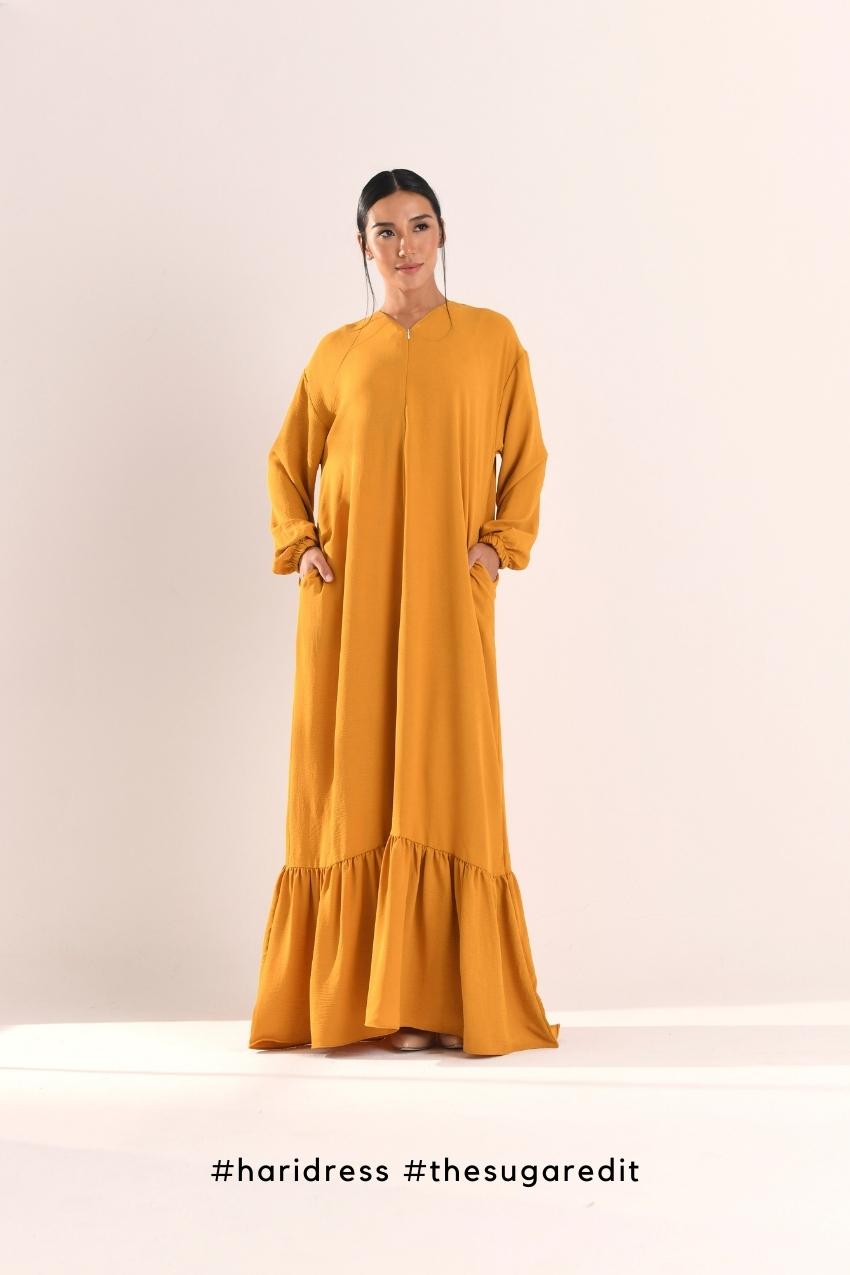 Ha-Ri Dress in Lite Mustard