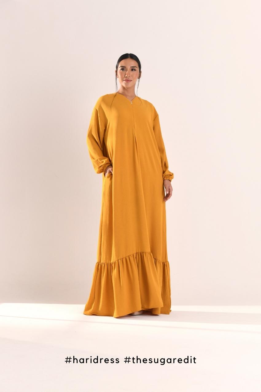 Ha-Ri Dress in Lite Mustard