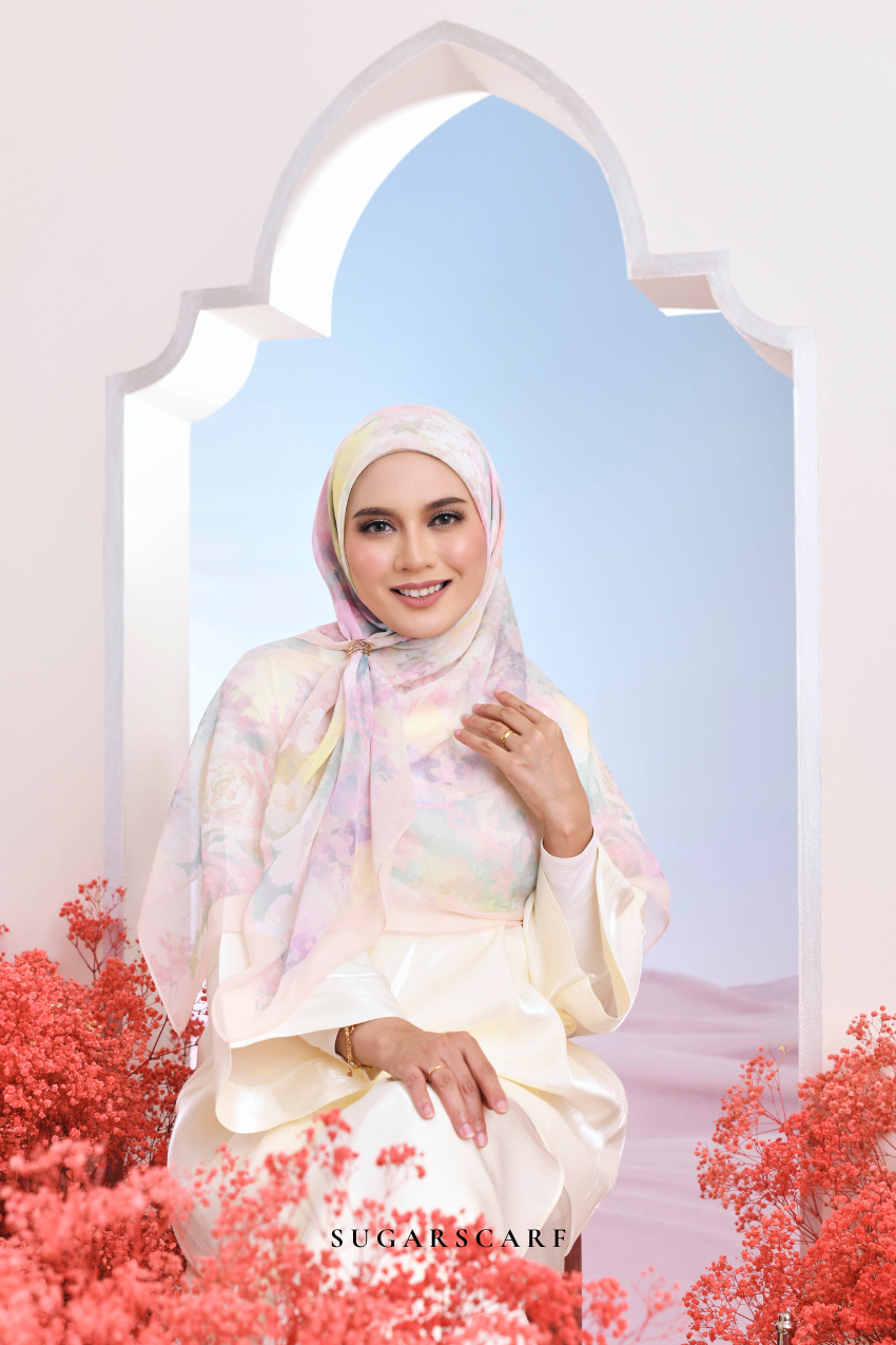 YES ( Japanese Voile Vol2 Square Scarf ) Garden of Hurrem Bloom in ( ESMA )