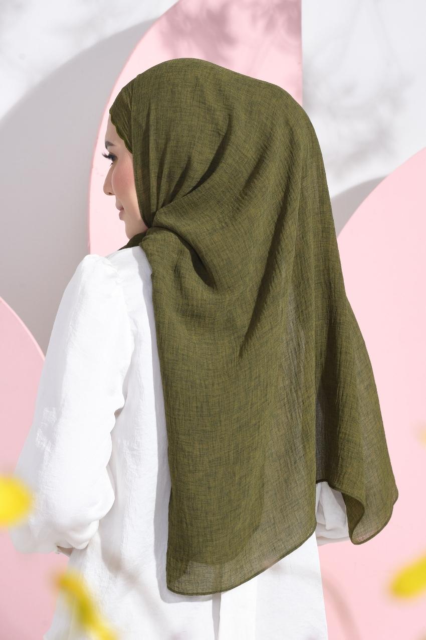 YES DEFECT - Saloma Embroidery Mixed Cotton Chiffon Shawl ( Garden )