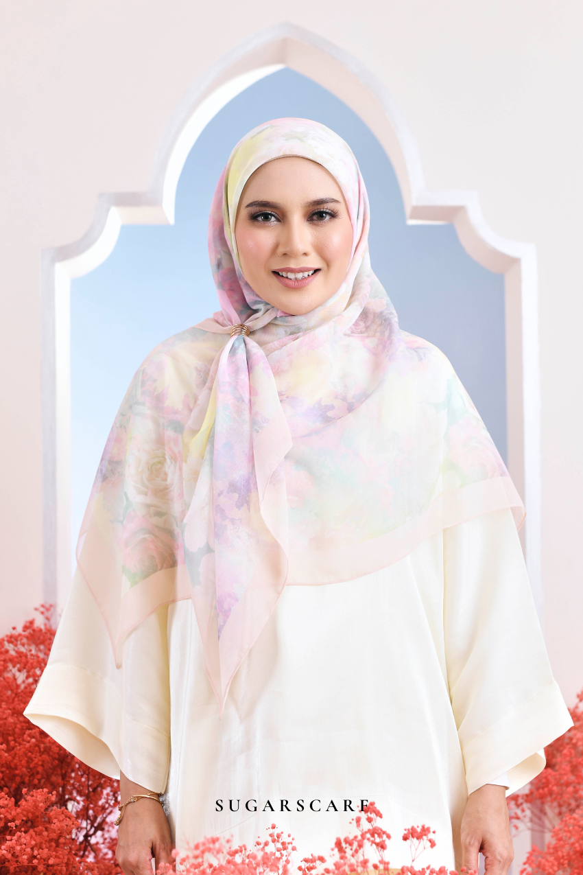 YES ( Japanese Voile Vol2 Square Scarf ) Garden of Hurrem Bloom in ( ESMA )