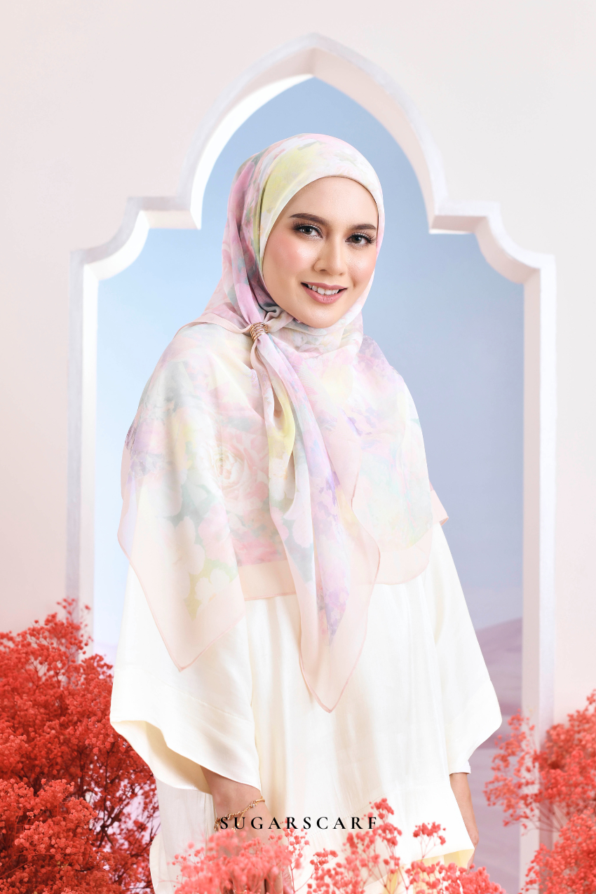 YES ( Japanese Voile Vol2 Square Scarf ) Garden of Hurrem Bloom in ( ESMA )