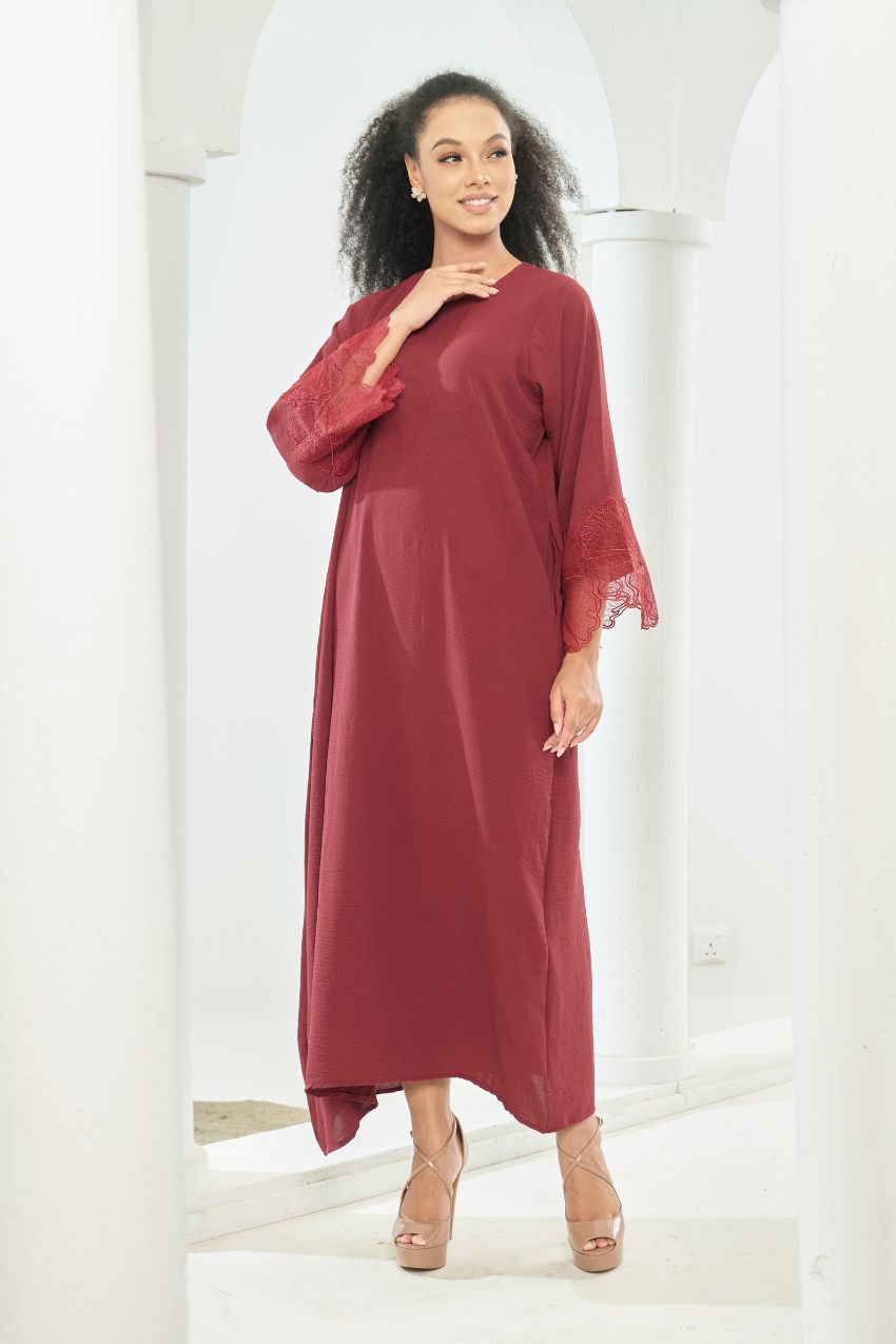 Noura Abaya [ Maroon ]